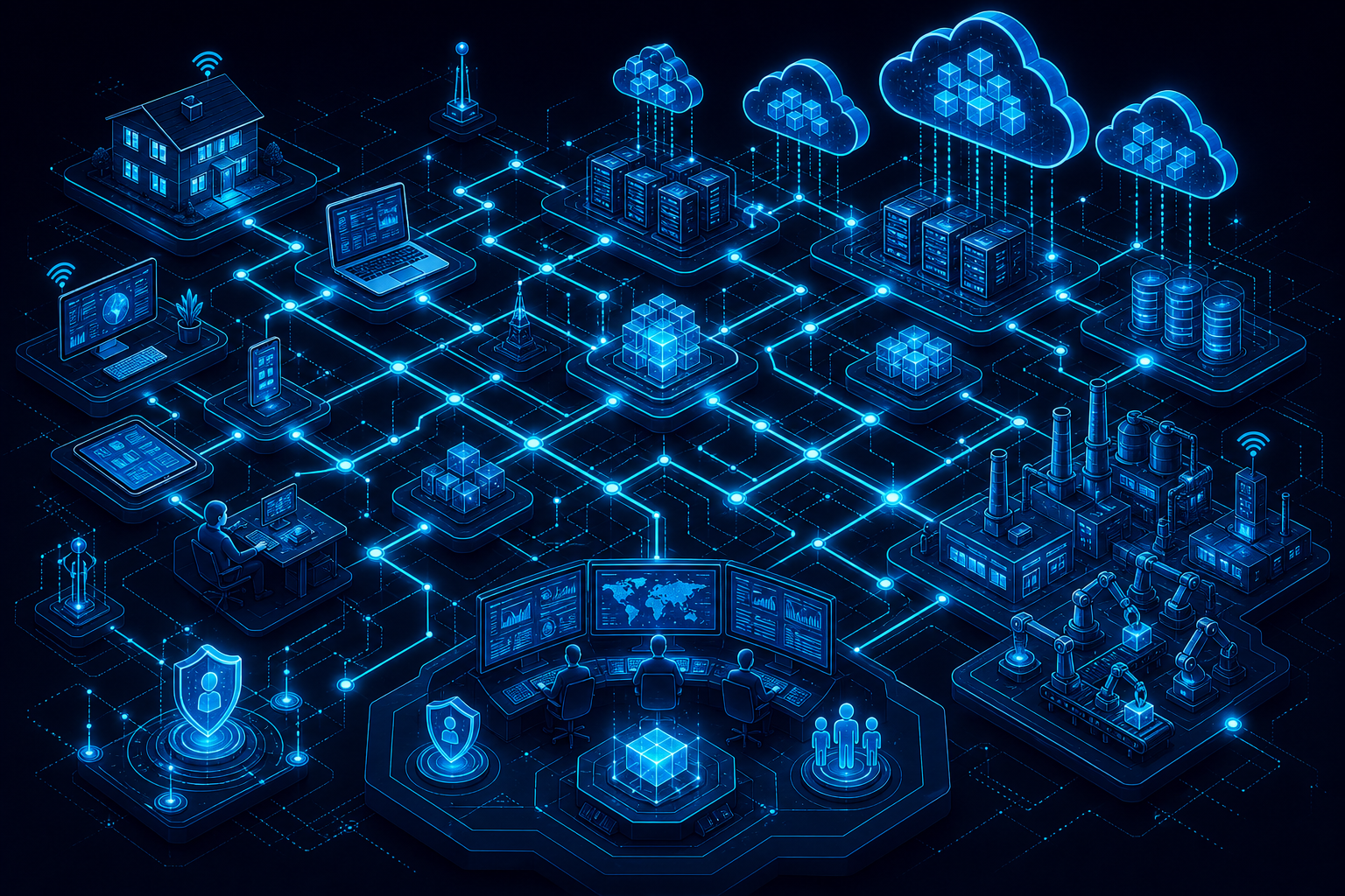Interconnected cloud, workplace, and industrial systems